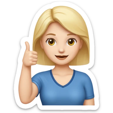 a emoji like this 🙅🏻‍♀️ but with its arms out and thumbs up on its hands sticker
