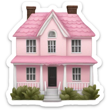 light pink house with ruffles and zebra print sticker