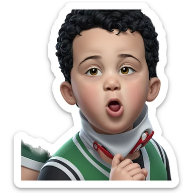 masked boy with black hair sticker