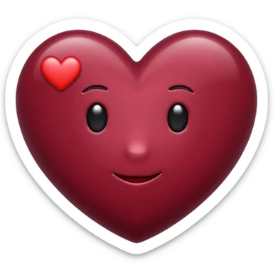 Emoji coeur comme les emojis des sms en bordeaux  sticker