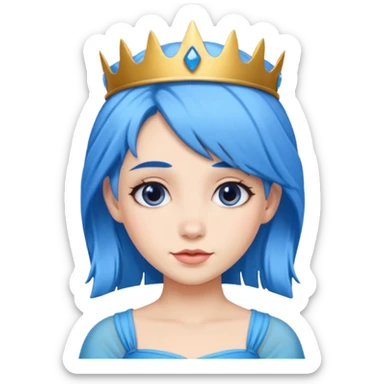 blue bun haired princess  sticker