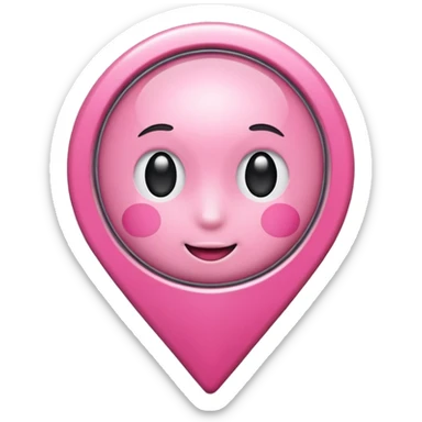 create a cute pink location pin without faces in the middle and not heart shaped  sticker