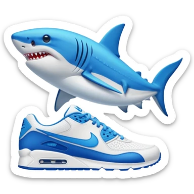 Tiburón con zapatos Nike sticker
