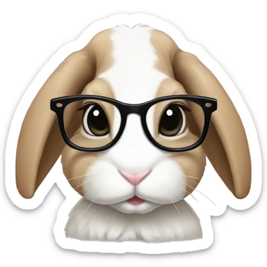 bunny mini lop wearing glasses sticker