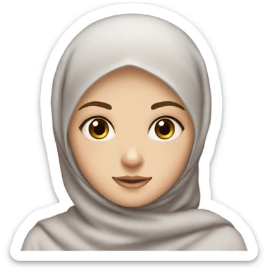 white girl with hazel eyes and brown eyebrows wearing a hijab sticker