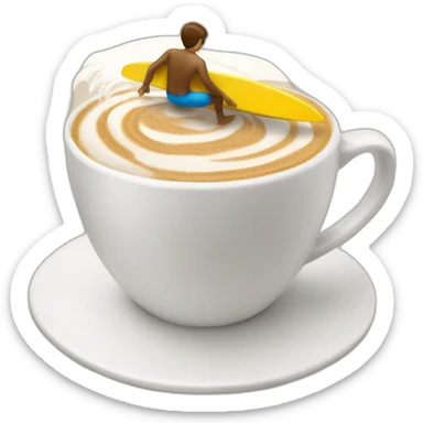 A person surfing in a capuccino  sticker