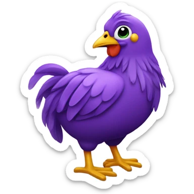 pollito bebe morado sticker