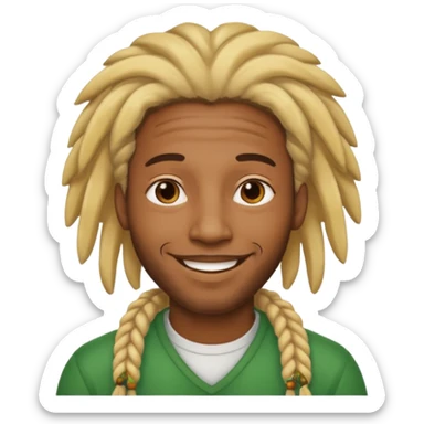 Black malw with blond rastas sticker