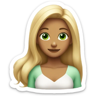 tanned girl with long ombre hair hugging fair girl with blonde hair and green eyes sticker