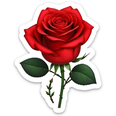 Single red rose with a black ribbon tied to it sticker