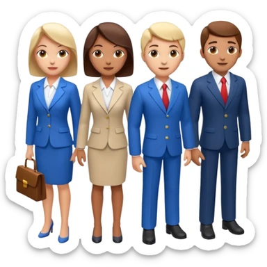 3 isometric 3d render people dressed as realtors dont show legs sticker
