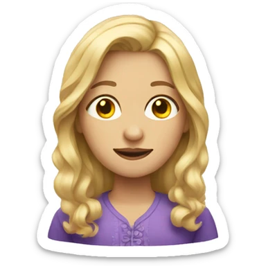 A boy dressed as a woman with long blonde hair sticker