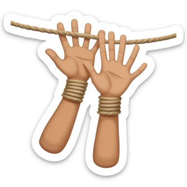 hand letting go a rope fall sticker