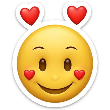 Smiley face with wink and 4 hearts sticker