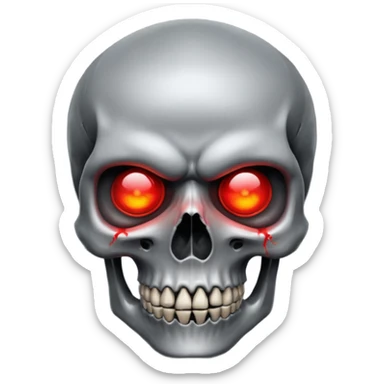 sigma skull with red light in his left eye sticker