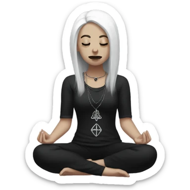 goth girl meditating sticker