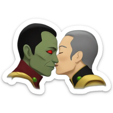 Garak kissing Bashir sticker