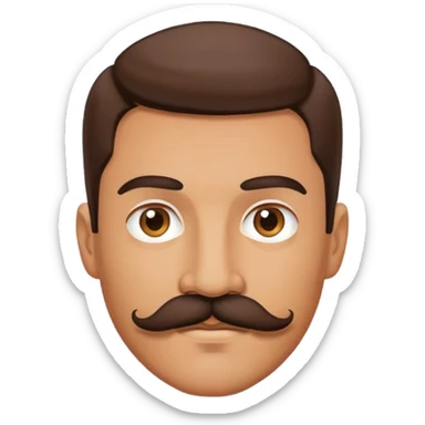 handsome man with mustache sticker