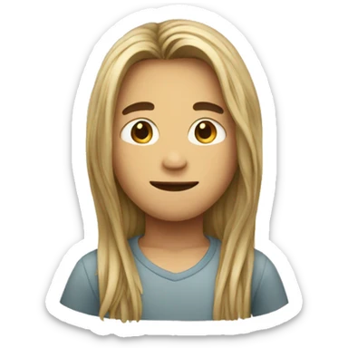 Healthy boy with long hair sticker