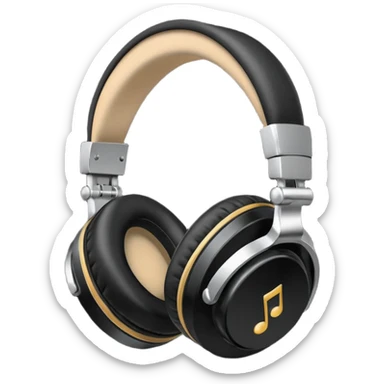 Headphones with music sticker