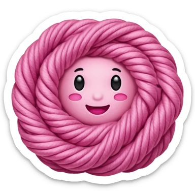 pink yarn sticker