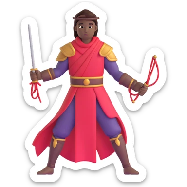 silhouette warrior with silk thread sticker