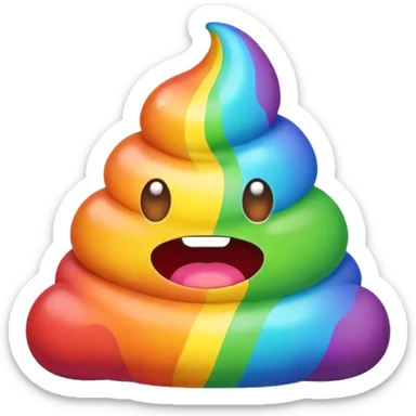 a rainbow poop emoji monster sticker