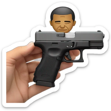Barrack Obama holding near his head glock 19 sticker