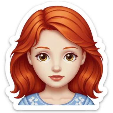 Red head girl cross stitch  sticker