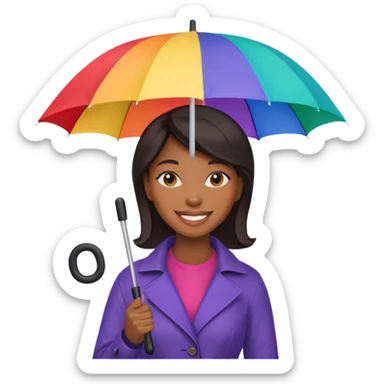 blac woman holding umbrella sticker