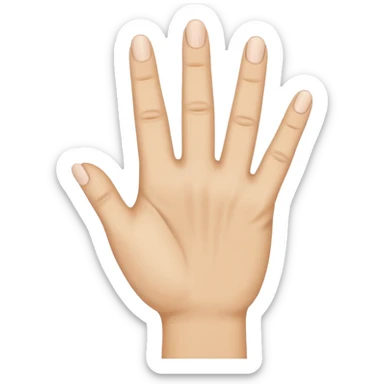 Create a hand emoji showing the back side of the hand and his middle finger is touching his thumb and the other fingers are straight  sticker