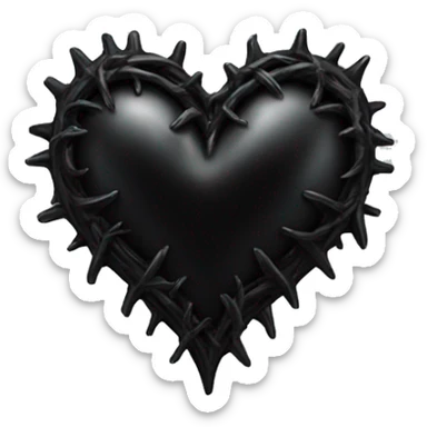 Black gothic heart sticker