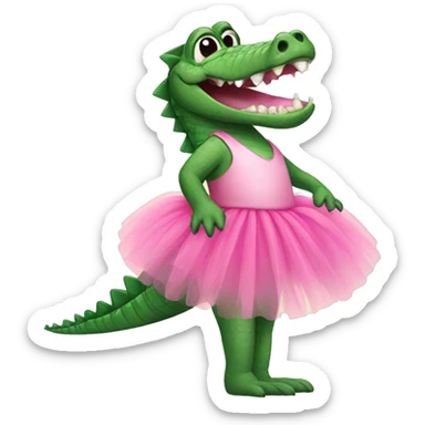 Crocodile wearing a pink tutu sticker