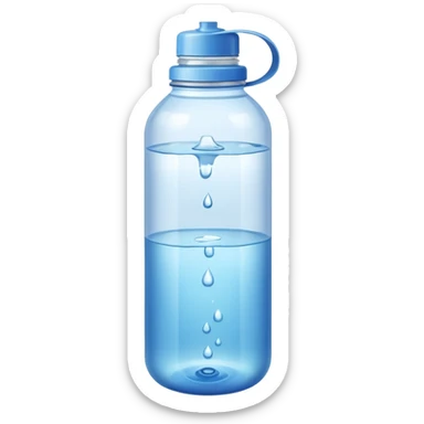 an empty bottle of water, being refilled sticker