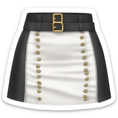 White High waisted leather skirt isolated sticker