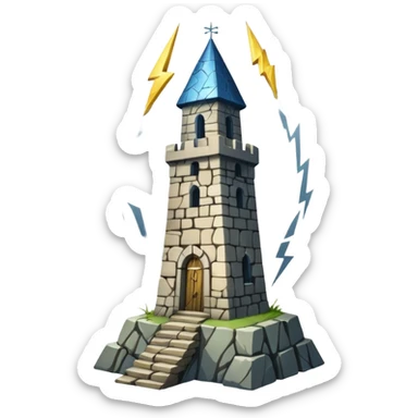 The tower tarot card in a 🀄 sticker