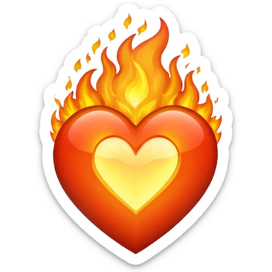 Heart flaming  sticker