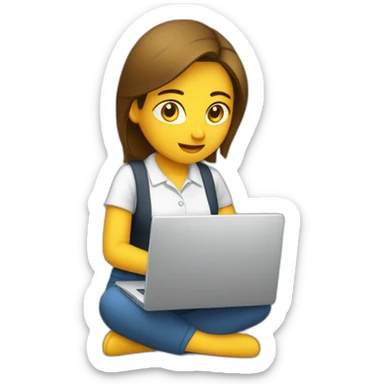 mujer morocha trabajando en compu sticker