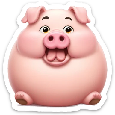 Fat pig smacking belly sticker