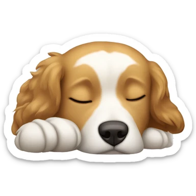 Light brown Tibetan mix dog sleeping  sticker