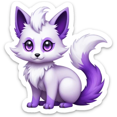 Kawaii dark edgy fantasy ethereal fursona Fakemon with tufted tail sticker