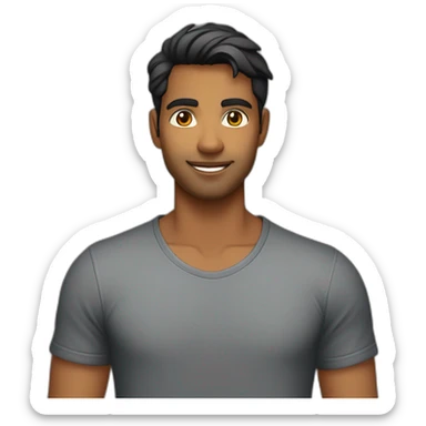 handsome 27 year old sri lankan guy in black t-shirt sticker