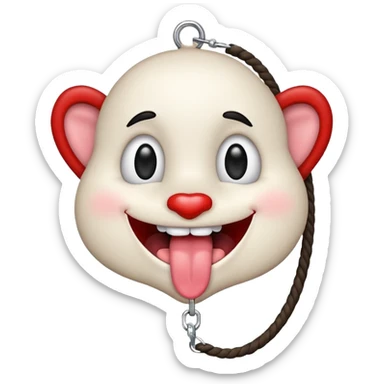 IOS heart eyes face with tongue out on leash sticker