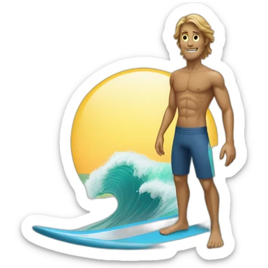 Surfer man sticker
