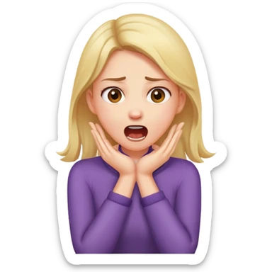 girl holding crossing her hands on her neck screaming  sticker