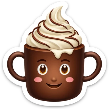 Cacao with whipping cream  sticker