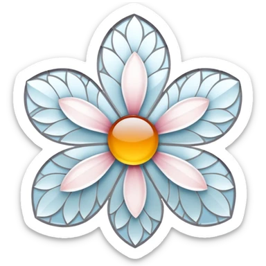 white sakura with a mosaic pattern sticker