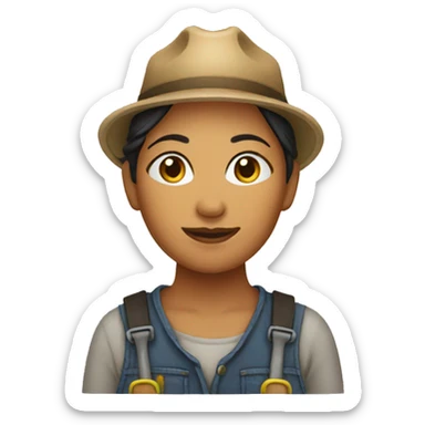 farmer woman sticker
