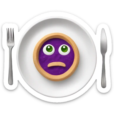 purple hummus in a white plate sticker