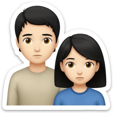 black hair girl ignore blond hair boy sticker
